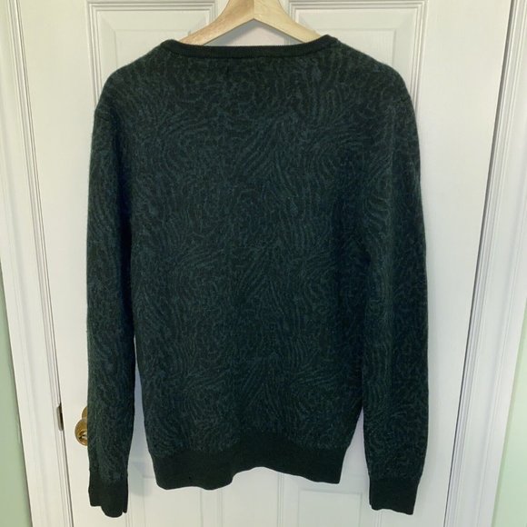 SCOTCH & SODA 100% Merino Wool Sweater XL L Dark Green Geometric Pattern - Picture 6 of 16